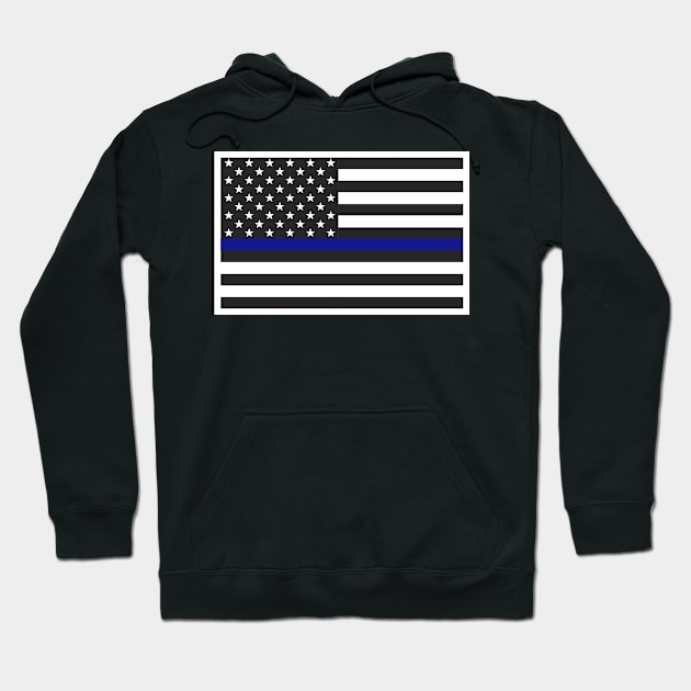 Thin Blue Line Flag, Police Officer Gifts Hoodie by 3QuartersToday